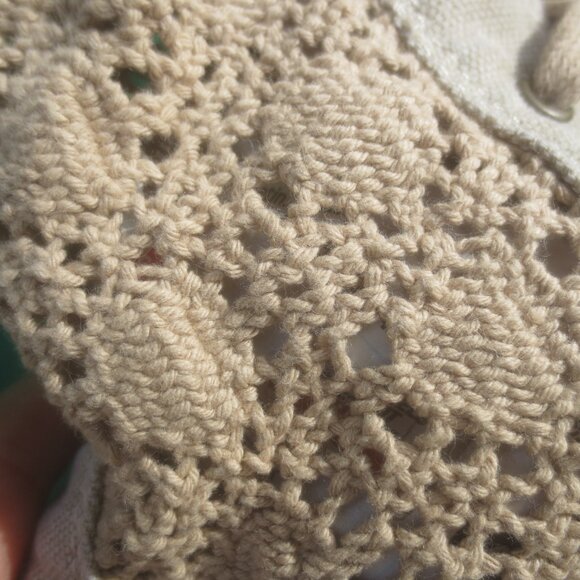 Women's Canvas Casual Boots with Crochet Side Styling Accent - Size 7. - Picture 9 of 14